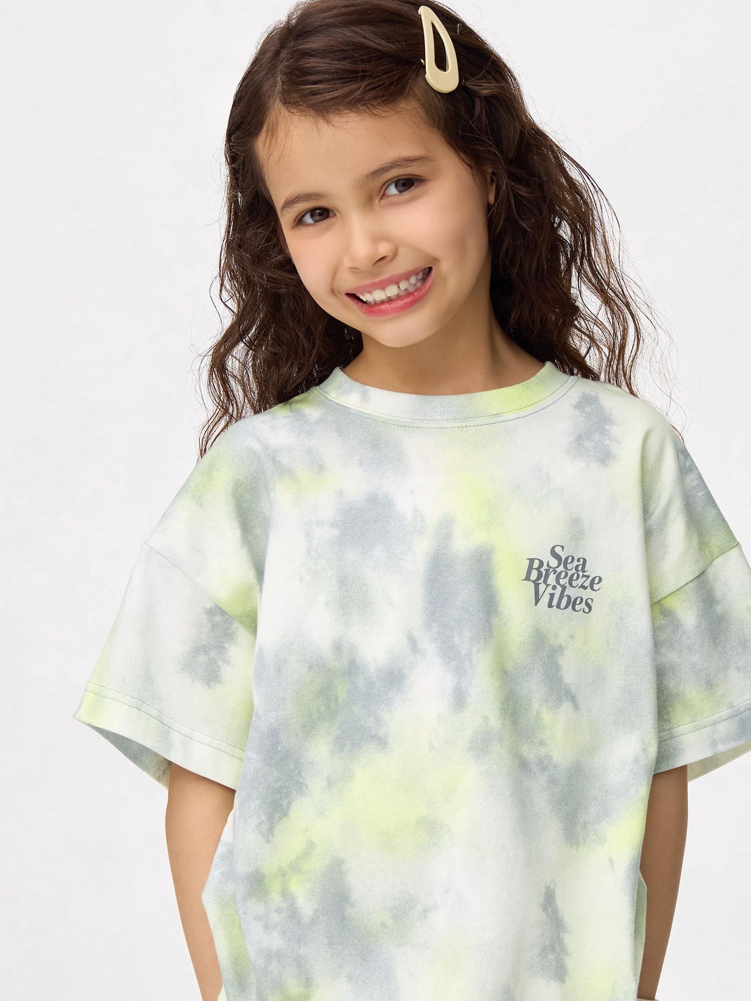 GU公式 | KIDS(男女兼用)オーバーサイズグラフィックT(タイダイ)