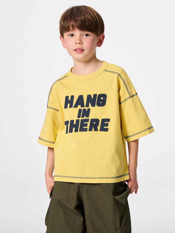 KIDS(男女兼用)ボクシーT(5分袖)(ロゴ)