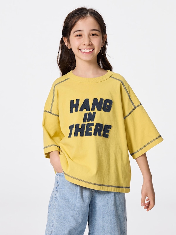 KIDS(男女兼用)ボクシーT(5分袖)(ロゴ)