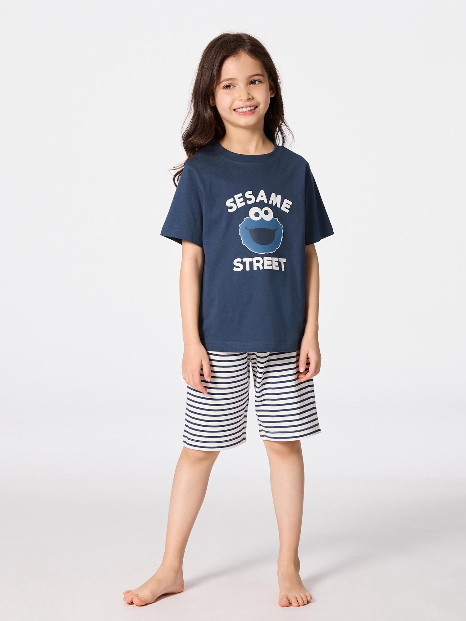 GU公式 | KIDS(男女兼用) ラウンジセット(半袖&ショートパンツ) Sesame