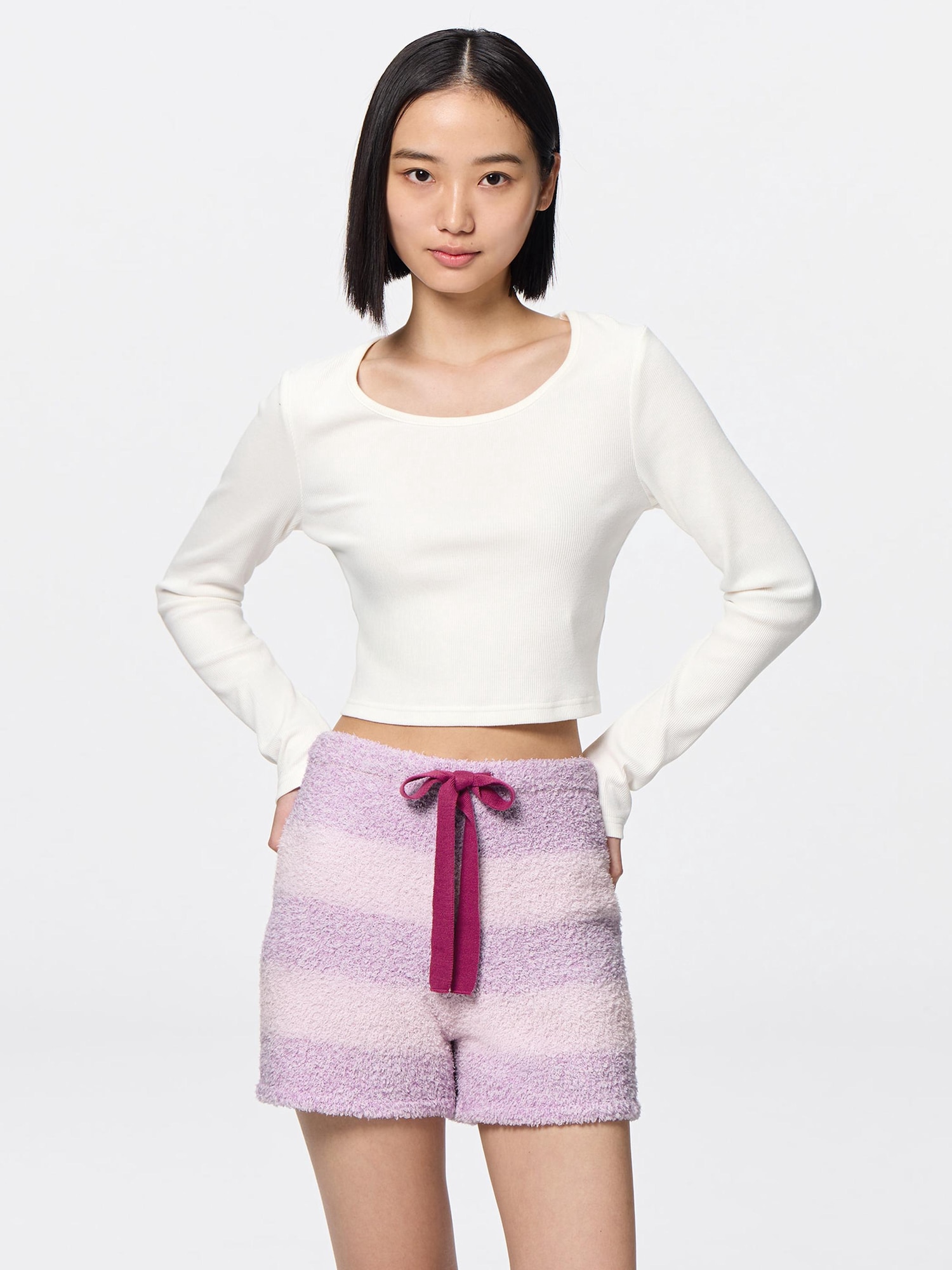 【 】ラウンジウェア スリムショートパンツ [正規品] GU公式 | コットンカラーラウンジセット(半袖&ショートパンツ)