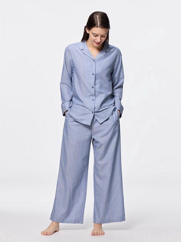 ストライプパジャマ(長袖&ロングパンツ)+E