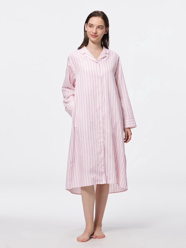 ストライプパジャマワンピース(長袖)+E