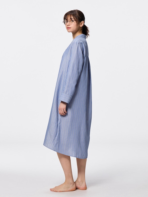 ストライプパジャマワンピース(長袖)+E