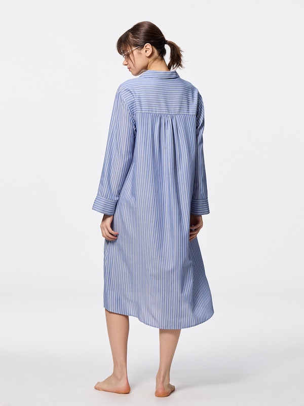 ストライプパジャマワンピース(長袖)+E