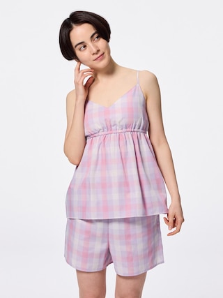 チェックキャミソールラウンジセット+E 【レディース】 【ルームウェア・パジャマ】【GU公式/ジーユー】 【PINK】 チェックキャミソールラウンジセット+E 【レディース】 【ルームウェア・パジャマ】【GU公式/ジーユー】 【PINK】