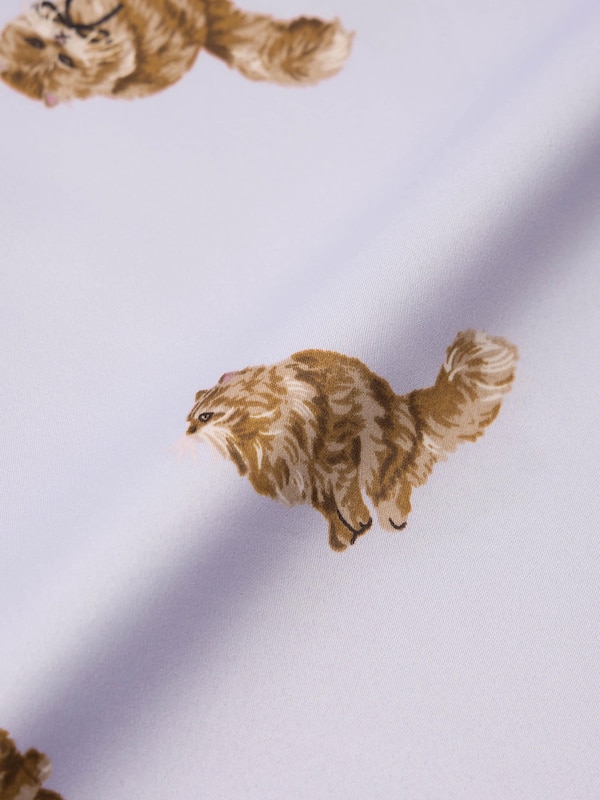 サテンパジャマ(長袖&ロングパンツ)(キャット)