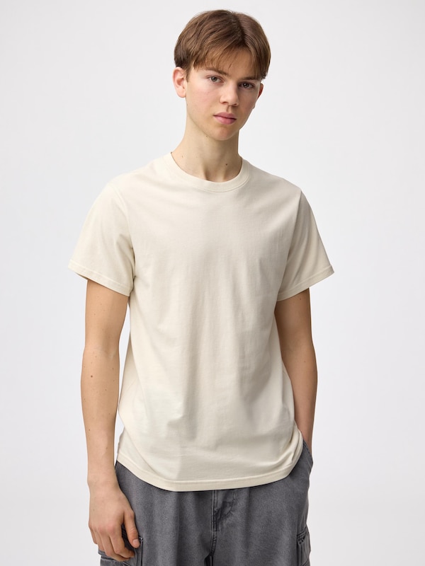 コットンカラークルーネックT