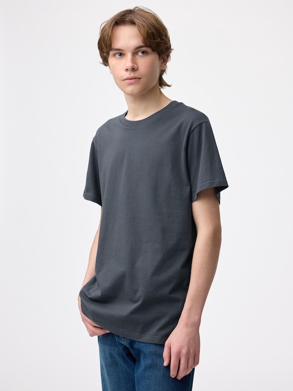 コットンカラークルーネックT