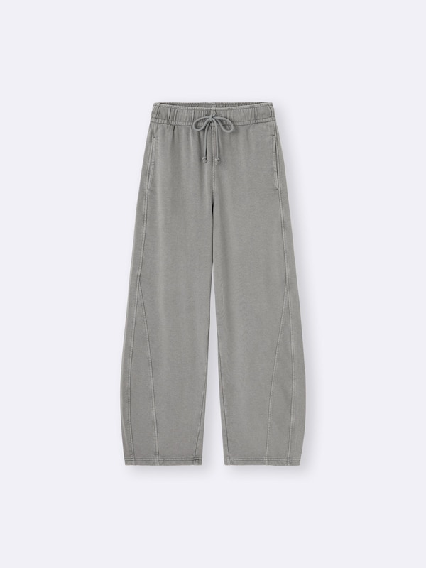 ウォッシュドスウェットバレルレッグパンツ