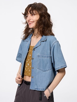 ライトデニムオープンカラーシャツ(半袖)