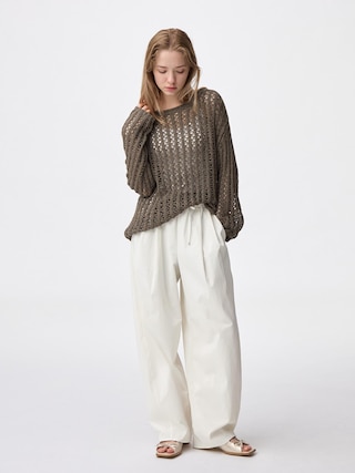 バレルレッグプルオンパンツQ 【レディース】 【パンツ】【GU公式/ジーユー】 【OFF WHITE】 バレルレッグプルオンパンツQ 【レディース】 【パンツ】【GU公式/ジーユー】 【OFF WHITE】