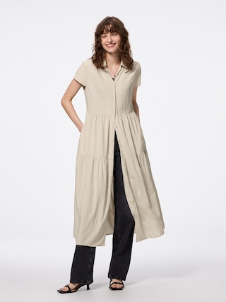 ティアードワンピース(半袖)Z 【レディース】 【ワンピース・サロペット】【GU公式/ジーユー】 【BEIGE】 ティアードワンピース(半袖)Z 【レディース】 【ワンピース・サロペット】【GU公式/ジーユー】 【BEIGE】