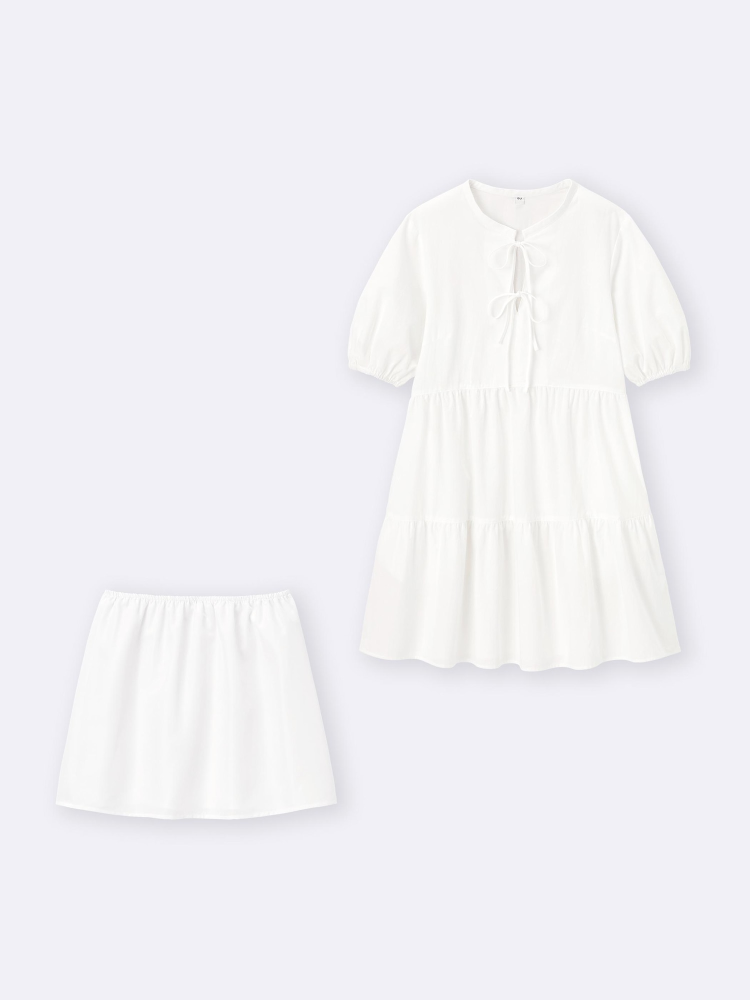 DOLCE&GABBANA コットン混レース ミニワンピース ティアード GU公式 | コットンティアードミニワンピース(5分袖)