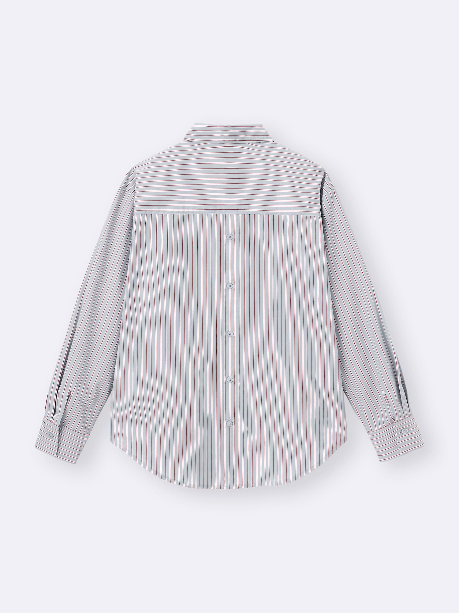 GU公式 | バックボタンストライプシャツ