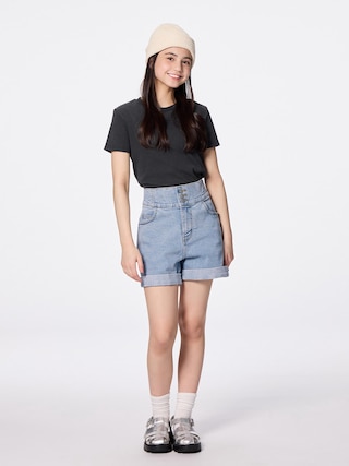 GIRLSストレッチデニムショートパンツJR+E 【KIDS・TEEN】 【TEEN(ティーン)】【GU公式/ジーユー】 【BLUE】 GIRLSストレッチデニムショートパンツJR+E 【KIDS・TEEN】 【TEEN(ティーン)】【GU公式/ジーユー】 【BLUE】