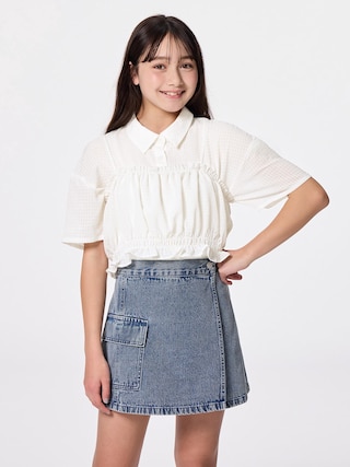 GIRLS2ピーステクスチャーシャツ(半袖)JR