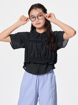 GIRLS2ピーステクスチャーシャツ(半袖)JR