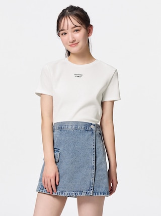 GIRLSリブクロップドロゴT JR 【KIDS・TEEN】 【キッズ Tシャツ・スウェット・ニット】【GU公式/ジーユー】 【OFF WHITE】 GIRLSリブクロップドロゴT JR 【KIDS・TEEN】 【キッズ Tシャツ・スウェット・ニット】【GU公式/ジーユー】 【OFF WHITE】