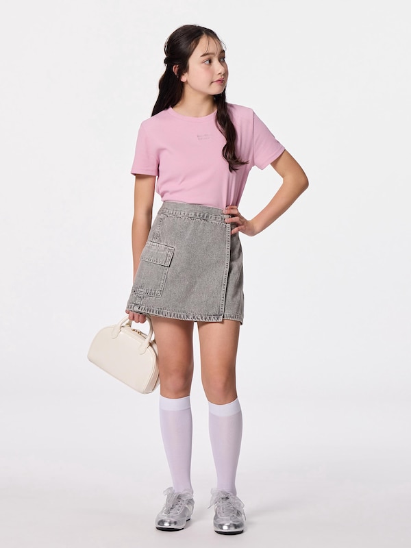 GIRLSリブクロップドロゴT JR