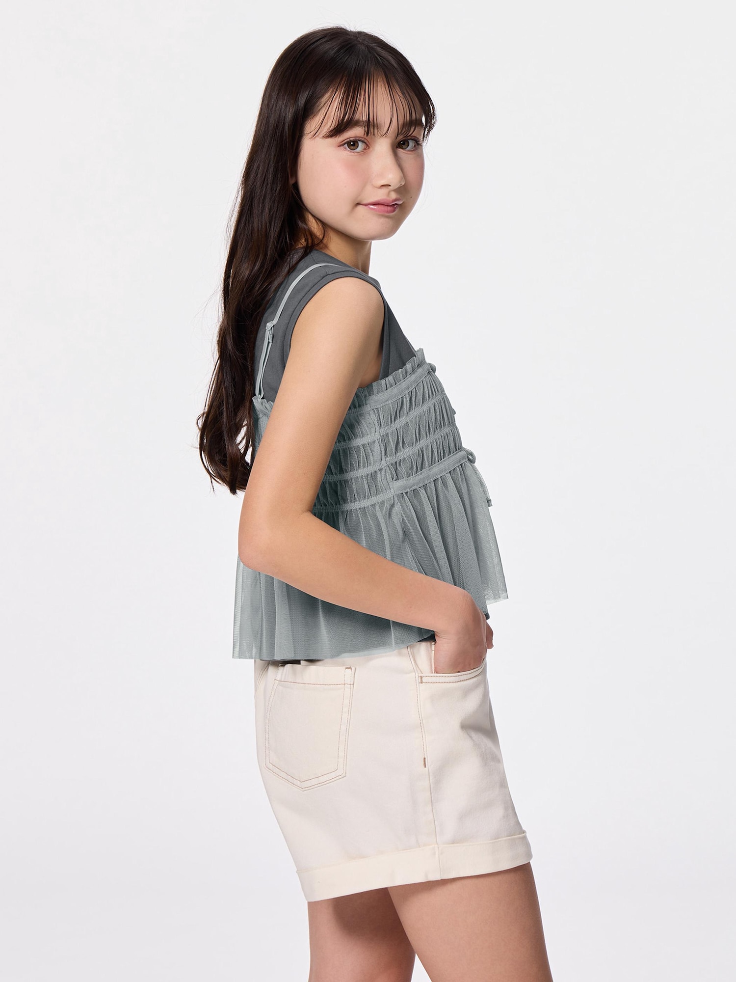 GU公式 | GIRLS2ピースチュールキャミソールセットT JR