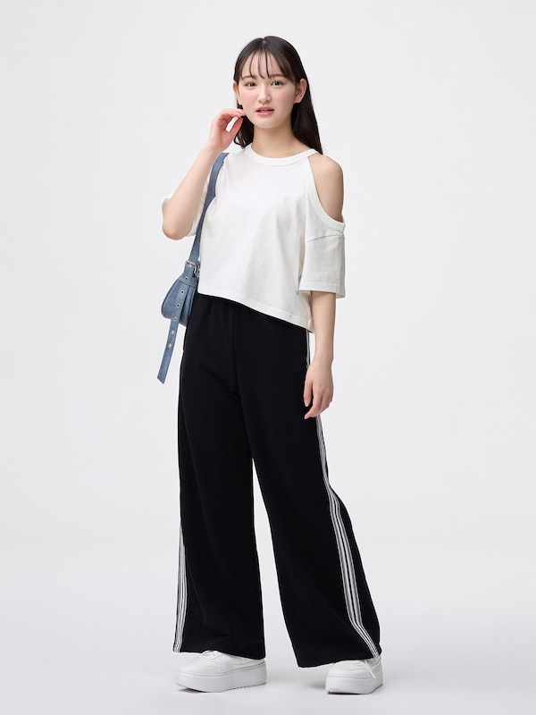 GIRLSクロップドワンショルダーT JR