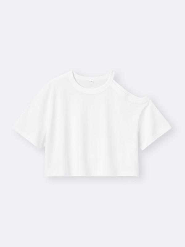 GIRLSクロップドワンショルダーT JR