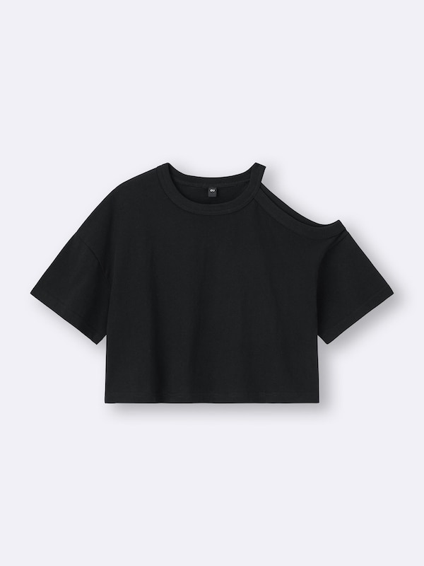 GIRLSクロップドワンショルダーT JR