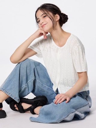 GIRLSポインテールカーディガン(半袖)JR 【KIDS・TEEN】 【TEEN(ティーン)】【GU公式/ジーユー】 【OFF WHITE】 GIRLSポインテールカーディガン(半袖)JR 【KIDS・TEEN】 【TEEN(ティーン)】【GU公式/ジーユー】 【OFF WHITE】