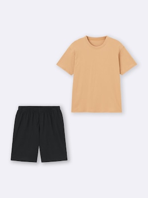 コットンカラーラウンジセット(半袖&ショートパンツ)