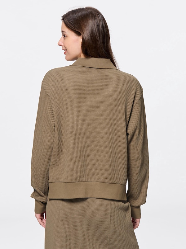 ワッフルハーフジッププルオーバー(長袖)RS+E