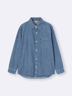 GU公式 | ウォッシュドシャツ(デニム)