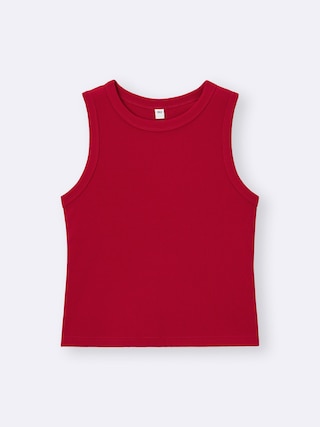 リブタンクトップ+E 【レディース】 【Tシャツ・スウェット】【GU公式/ジーユー】 【RED】 リブタンクトップ+E 【レディース】 【Tシャツ・スウェット】【GU公式/ジーユー】 【RED】