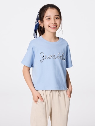 GIRLSグラフィックT(ロープ刺繍) 【KIDS・TEEN】 【キッズ Tシャツ・スウェット・ニット】【GU公式/ジーユー】 【BLUE】 GIRLSグラフィックT(ロープ刺繍) 【KIDS・TEEN】 【キッズ Tシャツ・スウェット・ニット】【GU公式/ジーユー】 【BLUE】