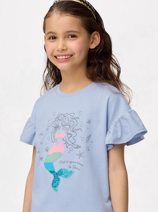 GIRLSスパンコールT(マーメイド)+E 【KIDS・TEEN】 【キッズ Tシャツ・スウェット・ニット】【GU公式/ジーユー】 【BLUE】 GIRLSスパンコールT(マーメイド)+E 【KIDS・TEEN】 【キッズ Tシャツ・スウェット・ニット】【GU公式/ジーユー】 【BLUE】