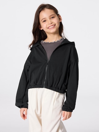 GIRLS UVカットフルジップパーカ 【KIDS・TEEN】 【キッズ Tシャツ・スウェット・ニット】【GU公式/ジーユー】 【BLACK】 GIRLS UVカットフルジップパーカ 【KIDS・TEEN】 【キッズ Tシャツ・スウェット・ニット】【GU公式/ジーユー】 【BLACK】