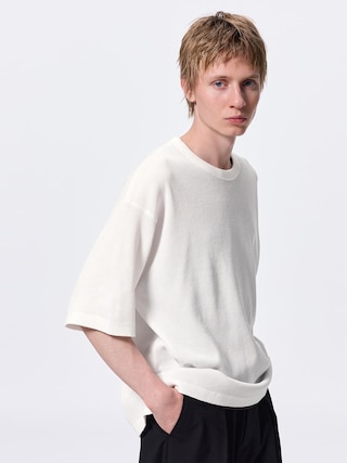 ウォッシュドワッフルボクシーT(5分袖)