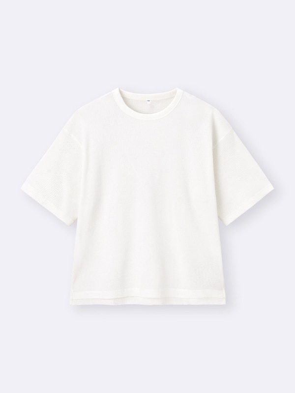 ウォッシュドワッフルボクシーT(5分袖)(オーバーサイズ)