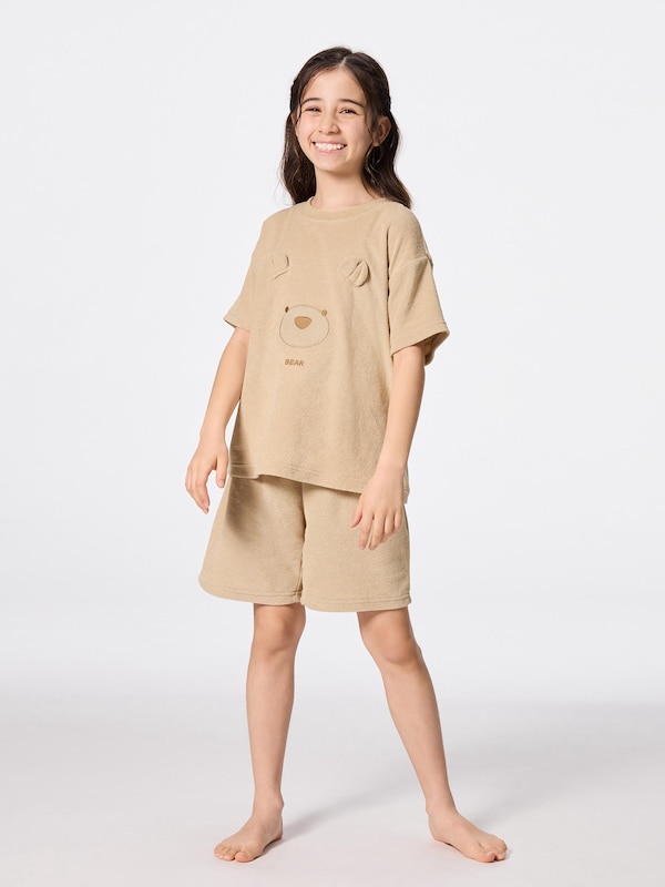 KIDS(男女兼用)パイルラウンジセット(半袖&ショートパンツ)(アニマル)+E