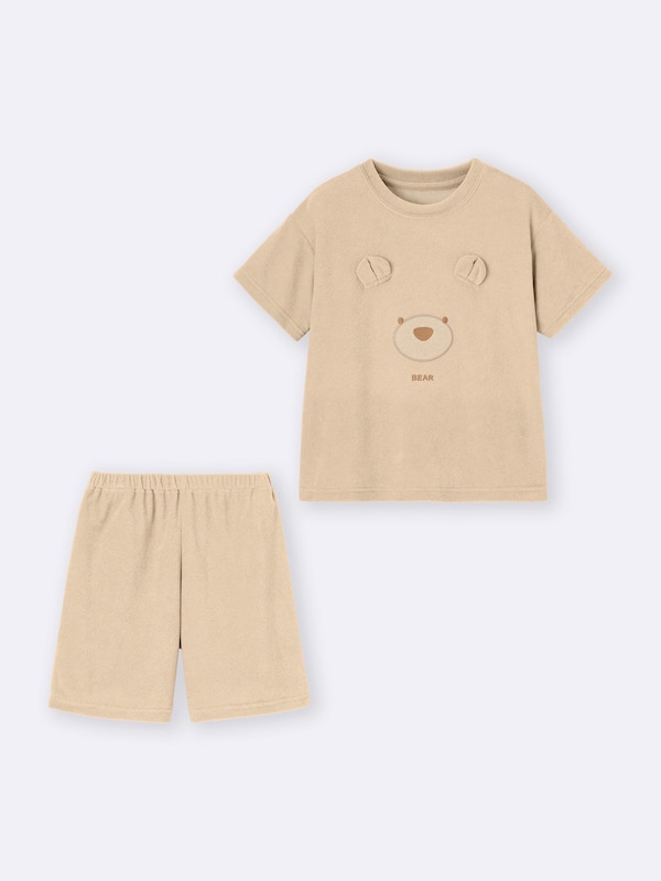 KIDSパイルラウンジセット(半袖&ショートパンツ)(アニマル)+E