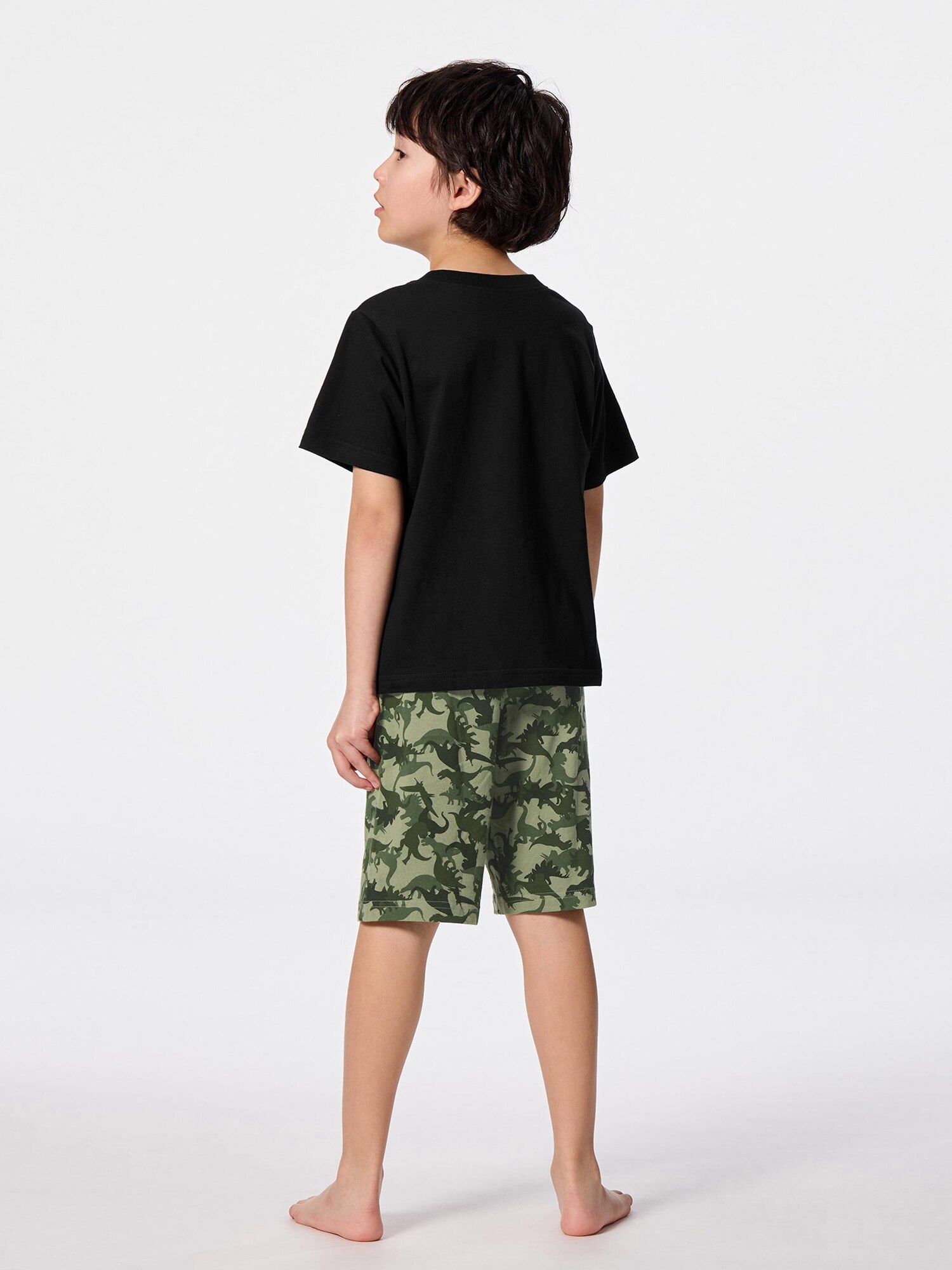 GU公式 | KIDS(男女兼用)コットンラウンジセット(半袖&ショートパンツ