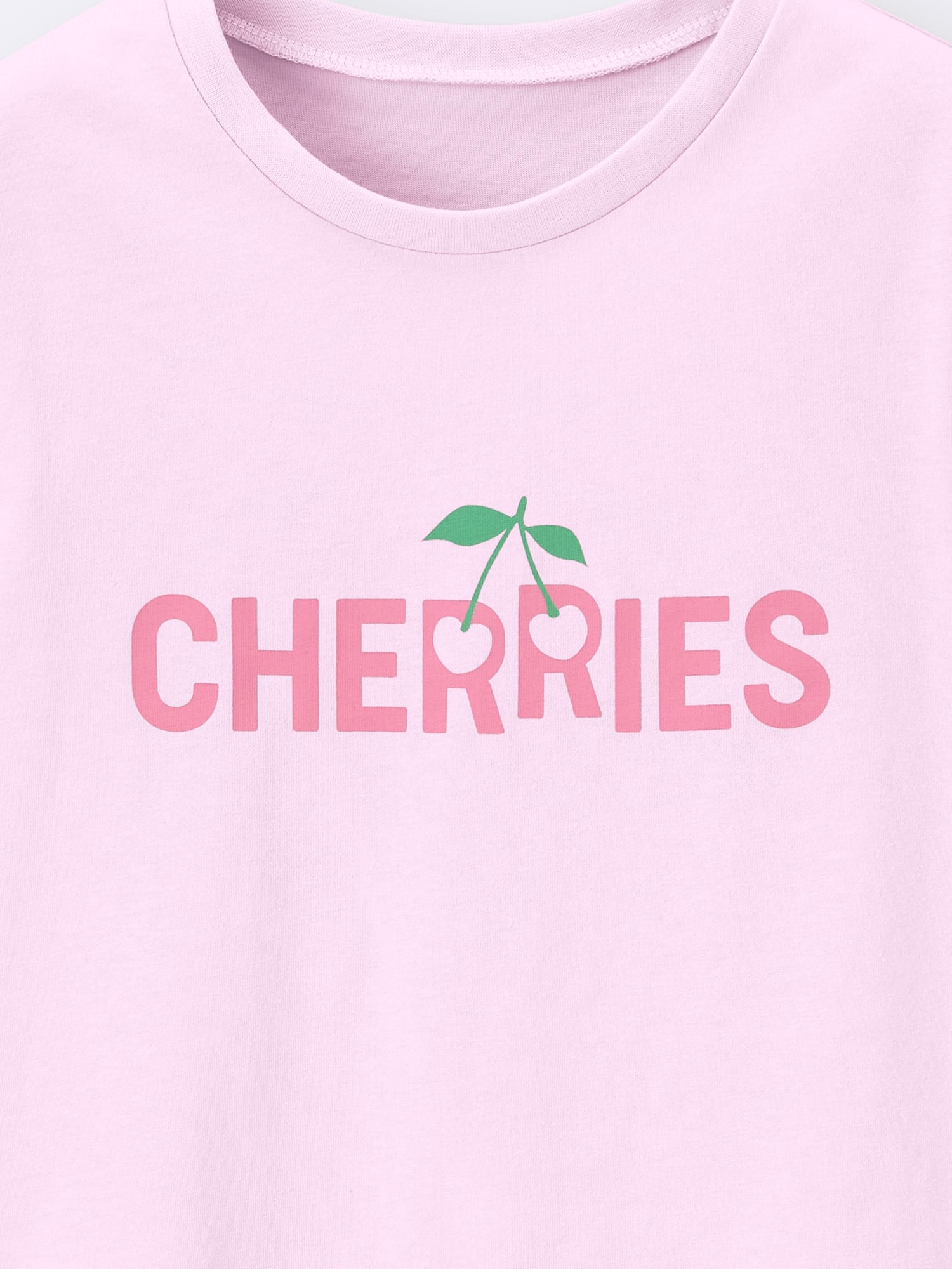 GU公式 | GIRLSコットンラウンジセット(半袖&ショートパンツ)(チェリー)