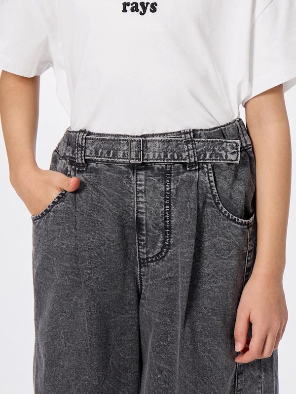 GIRLSライトデニムバレルレッグジーンズ