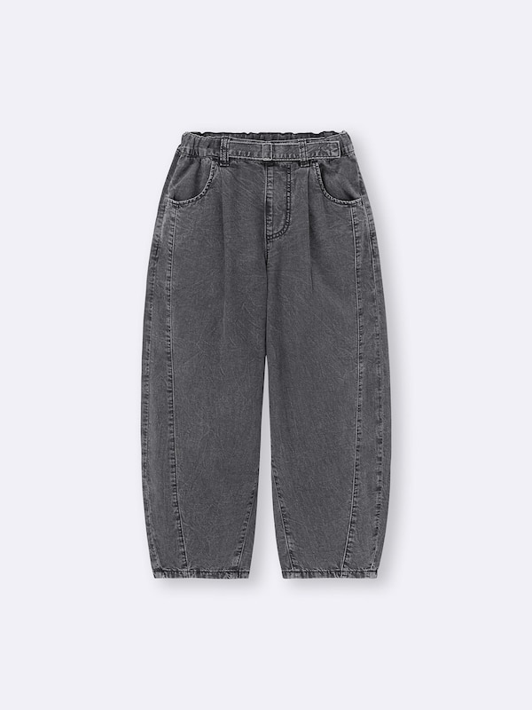 GIRLSライトデニムバレルレッグジーンズ