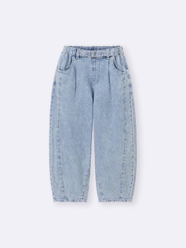 GIRLSライトデニムバレルレッグジーンズ