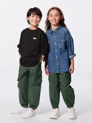 KIDS(男女兼用)ワイドカーゴジョガーパンツ+E 【KIDS・TEEN】 【キッズ パンツ・スカート】【GU公式/ジーユー】 【DARK GREEN】 KIDS(男女兼用)ワイドカーゴジョガーパンツ+E 【KIDS・TEEN】 【キッズ パンツ・スカート】【GU公式/ジーユー】 【DARK GREEN】