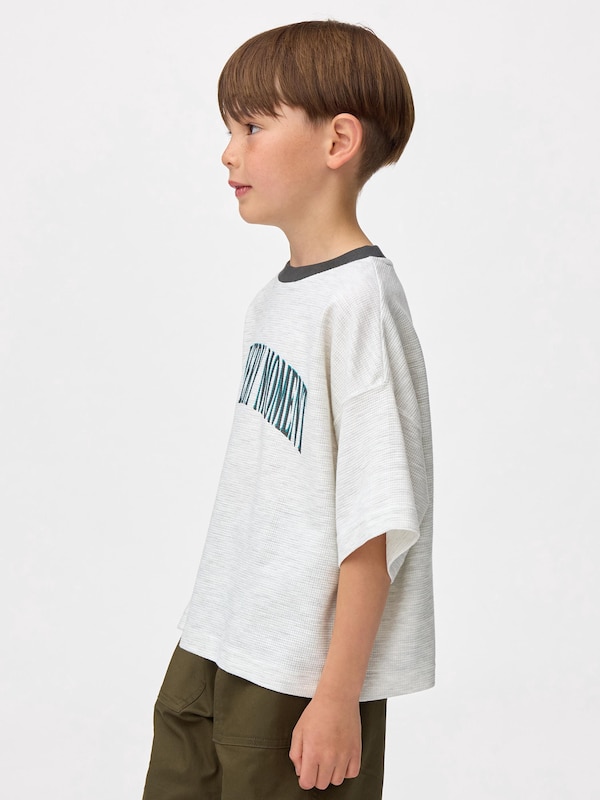 KIDS(男女兼用)ドライワッフルボクシーT(5分袖)