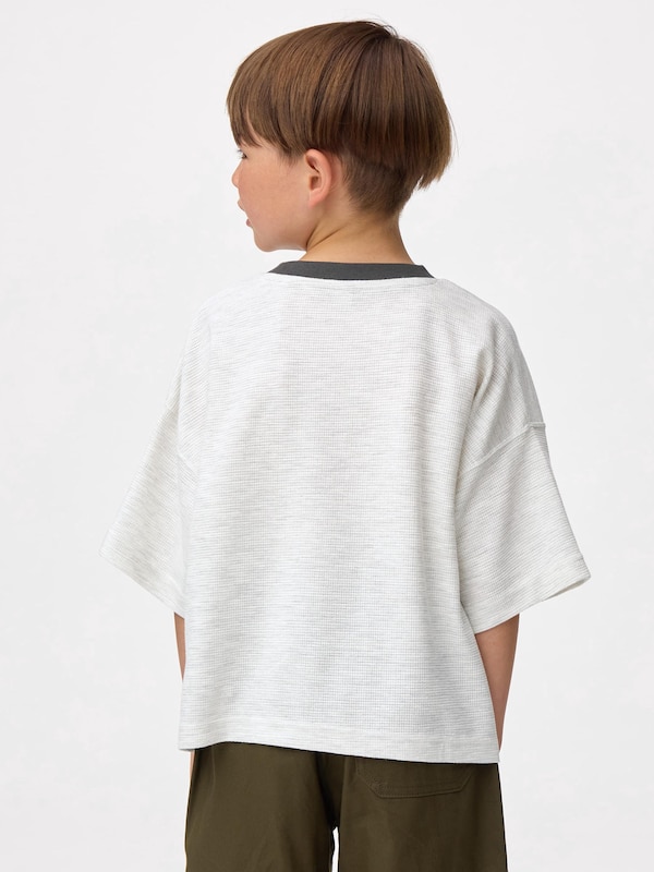 KIDS(男女兼用)ドライワッフルボクシーT(5分袖)