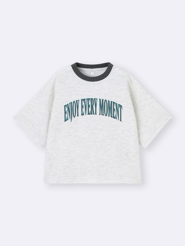 KIDS(男女兼用)ドライワッフルボクシーT(5分袖)