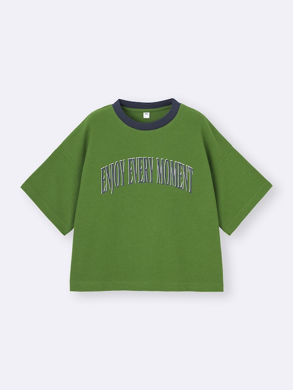 KIDS(男女兼用)ドライワッフルボクシーT(5分袖)